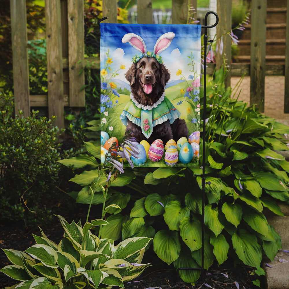 Buy this Curly-Coated Retriever Easter Egg Hunt Garden Flag