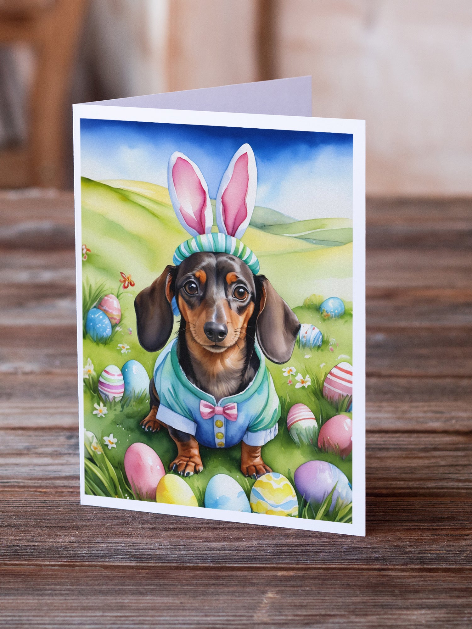 Buy this Dachshund Easter Egg Hunt Greeting Cards Pack of 8