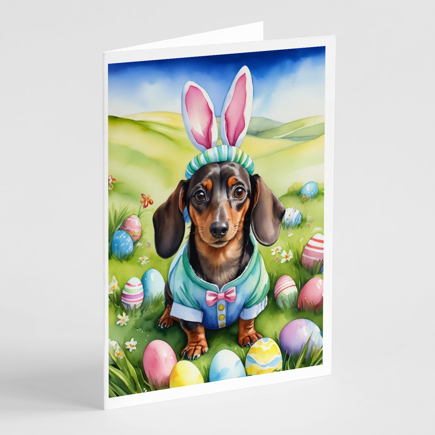 Buy this Dachshund Easter Egg Hunt Greeting Cards Pack of 8