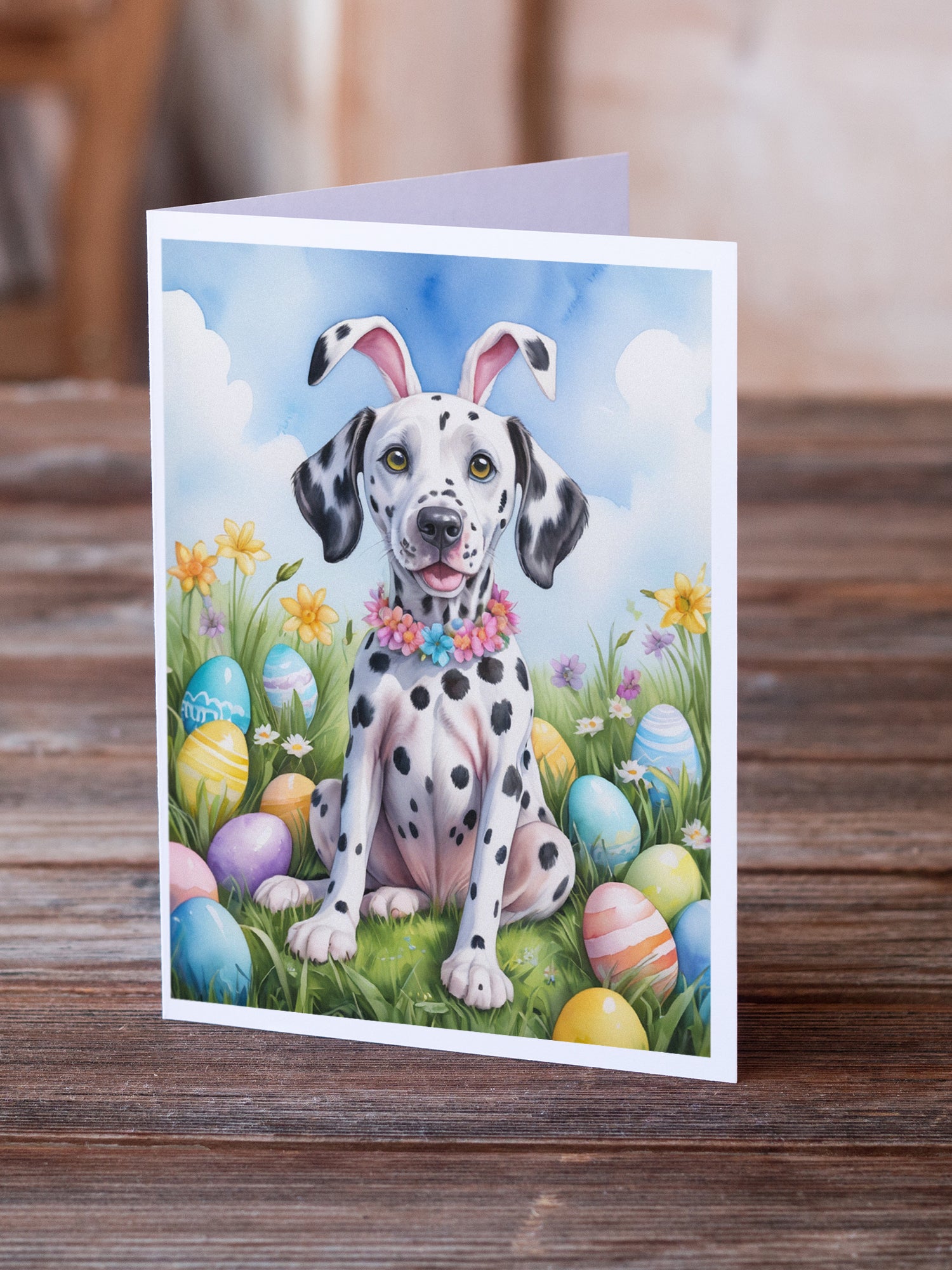 Buy this Dalmatian Easter Egg Hunt Greeting Cards Pack of 8