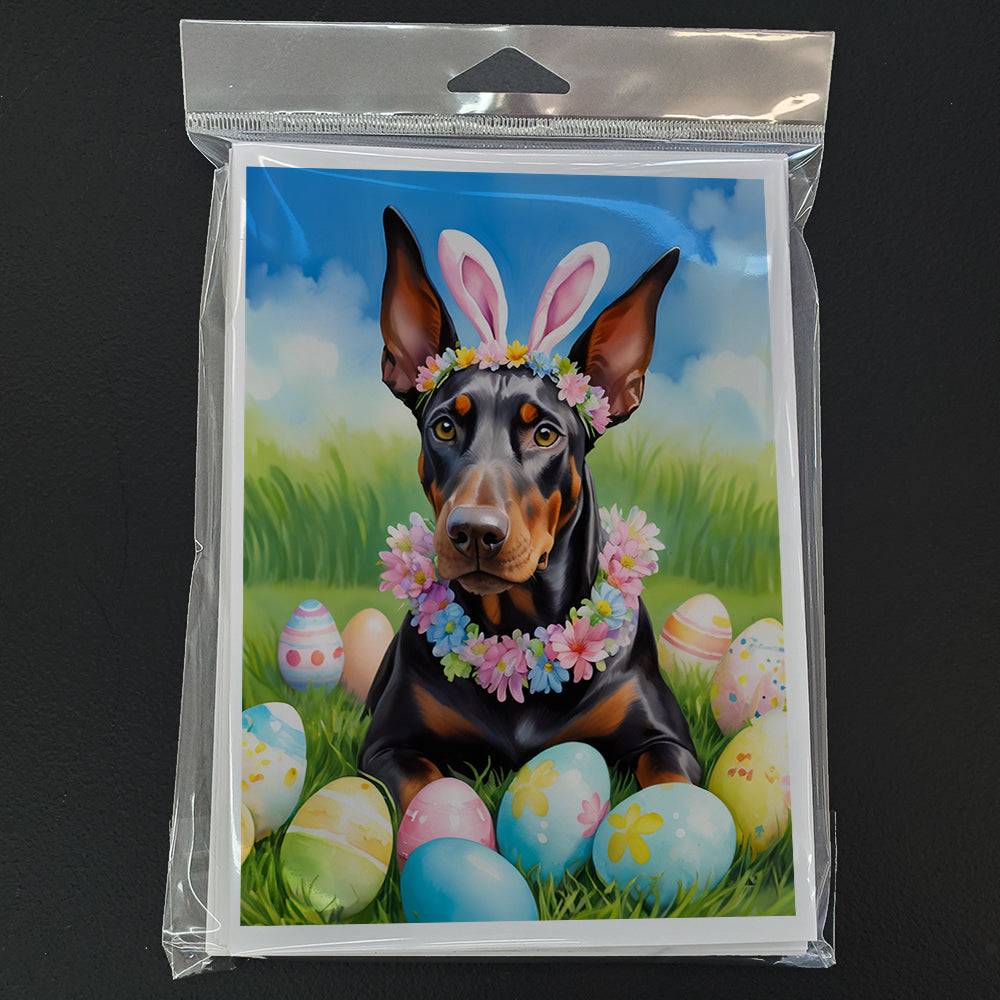 Doberman Pinscher Easter Egg Hunt Greeting Cards Pack of 8