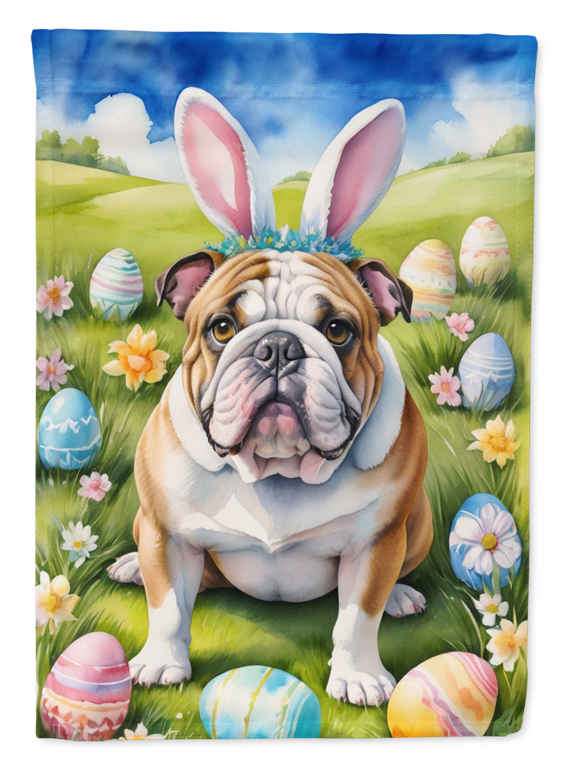 Buy this English Bulldog Easter Egg Hunt Garden Flag