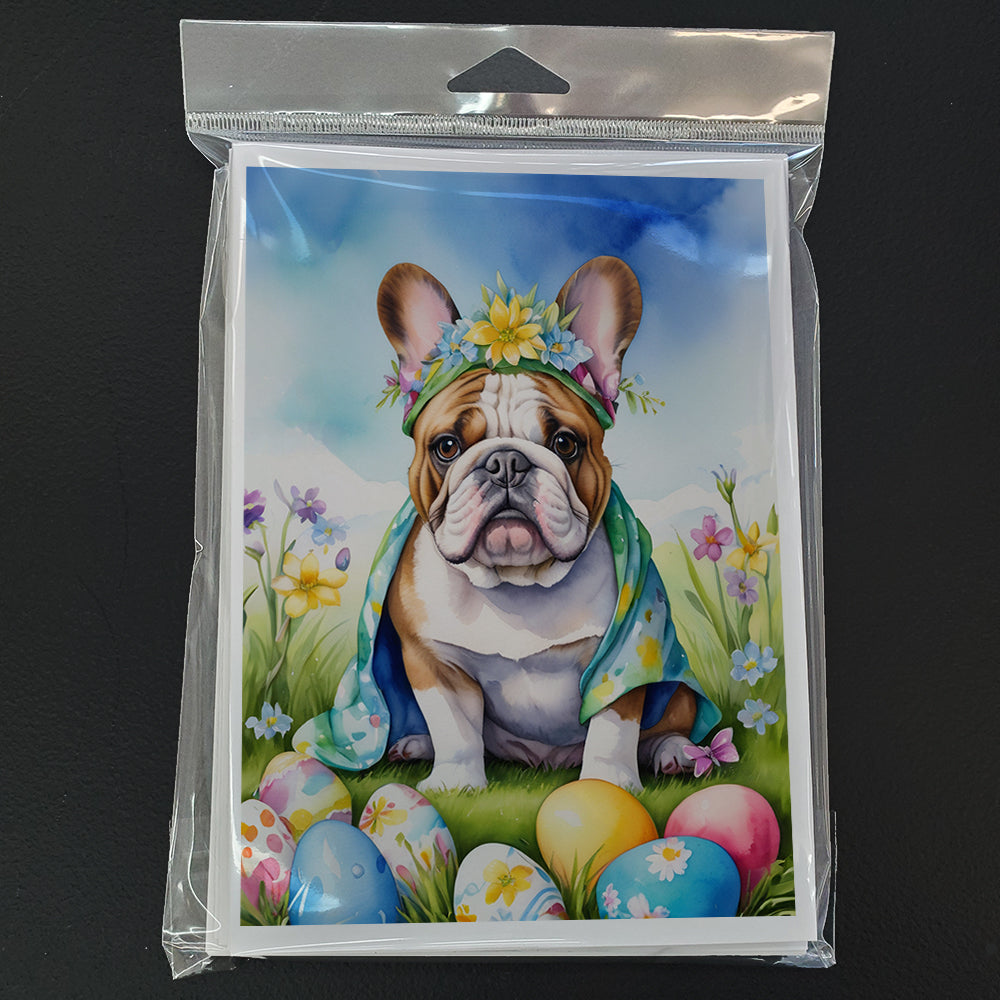 English Bulldog Easter Egg Hunt Greeting Cards Pack of 8