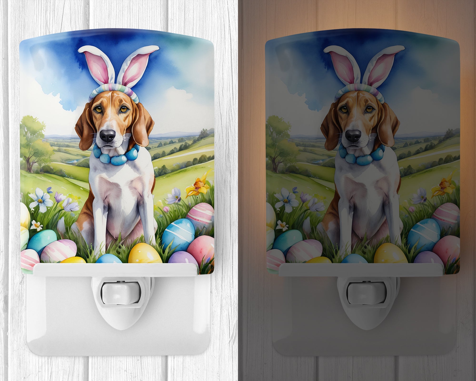 Buy this English Foxhound Easter Egg Hunt Ceramic Night Light