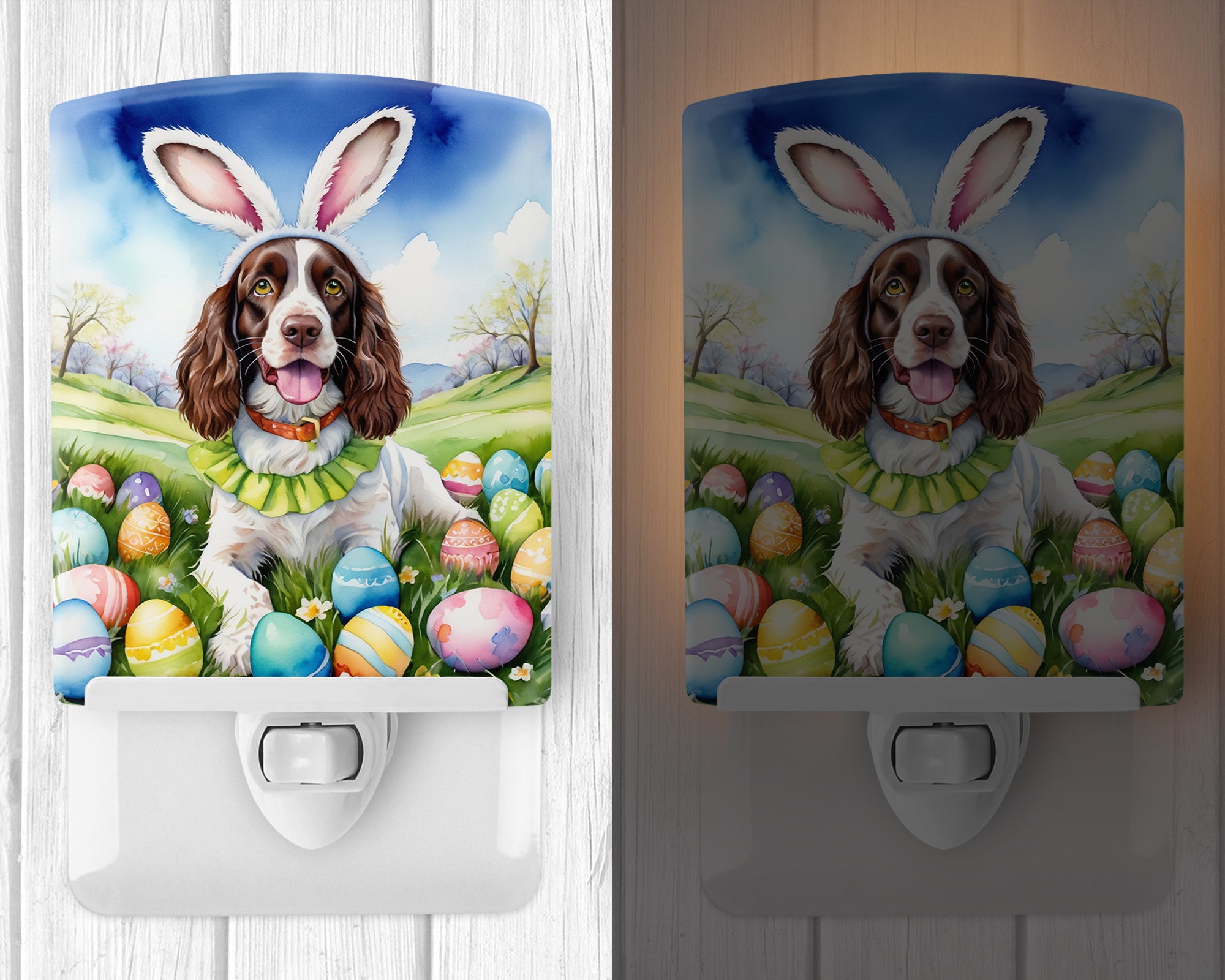 Buy this English Springer Spaniel Easter Egg Hunt Ceramic Night Light