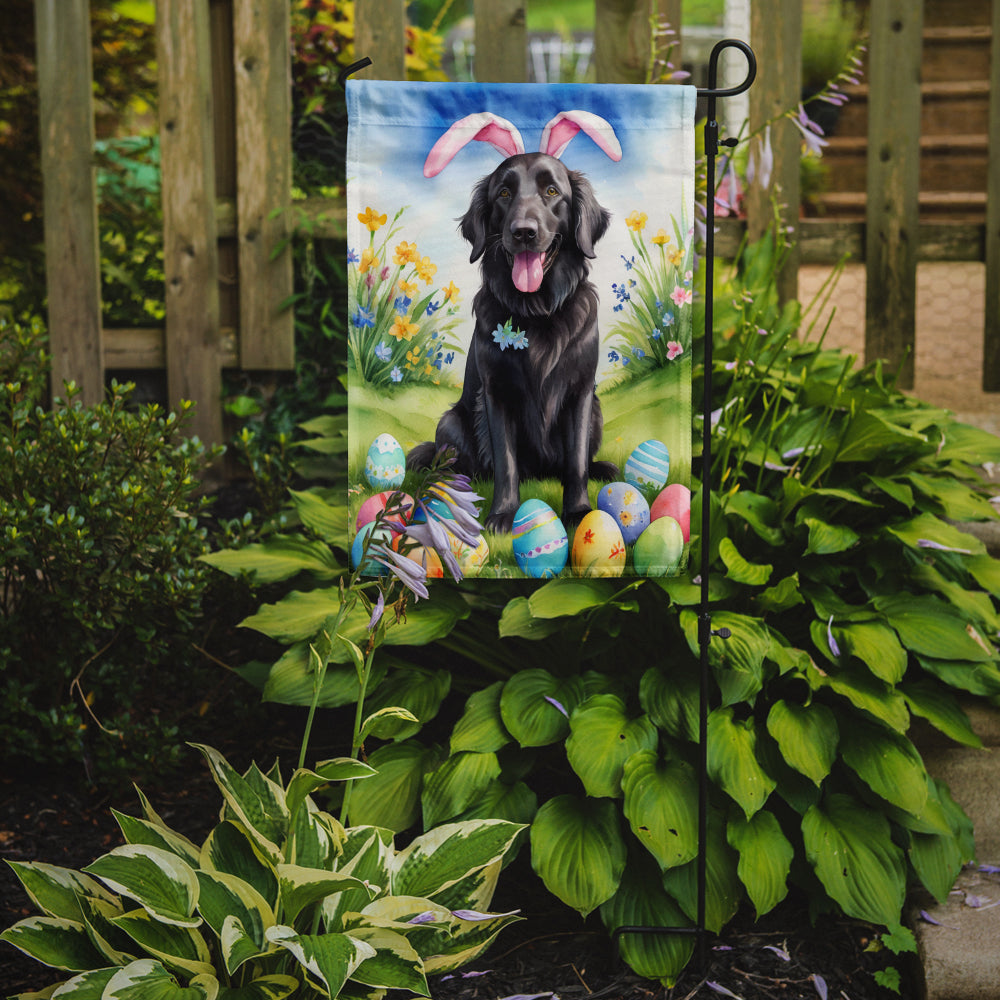 Flat-Coated Retriever Easter Egg Hunt Garden Flag