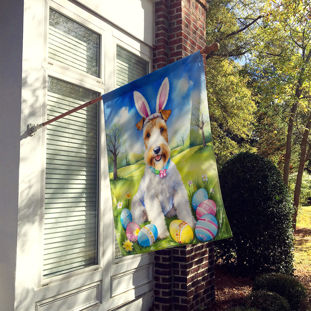 Fox Terrier Easter Egg Hunt House Flag