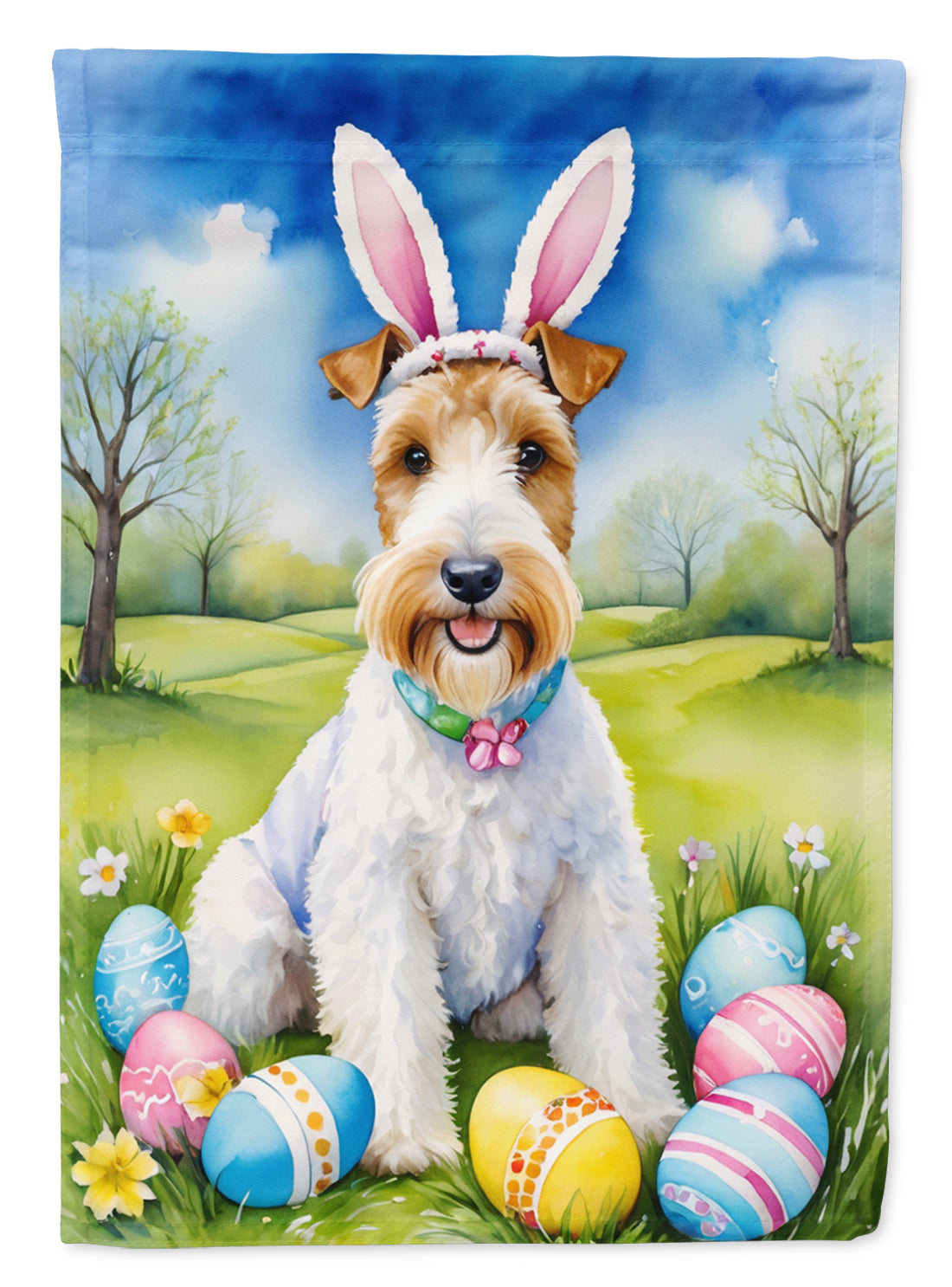 Buy this Fox Terrier Easter Egg Hunt House Flag