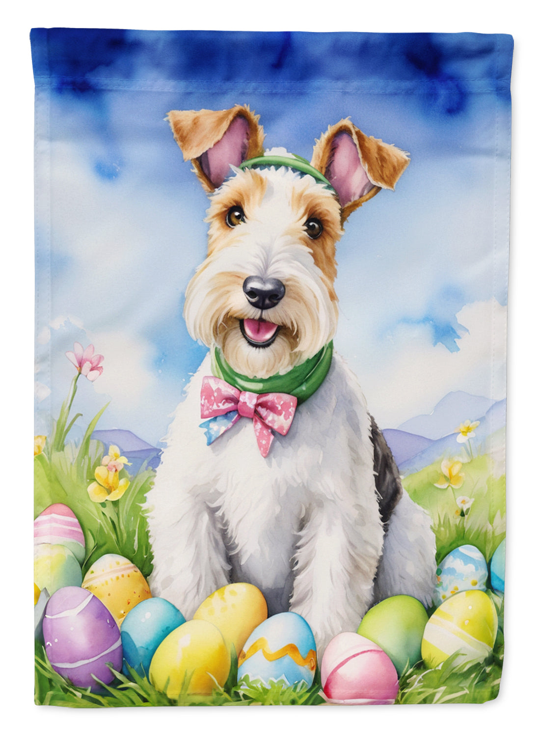 Buy this Fox Terrier Easter Egg Hunt House Flag