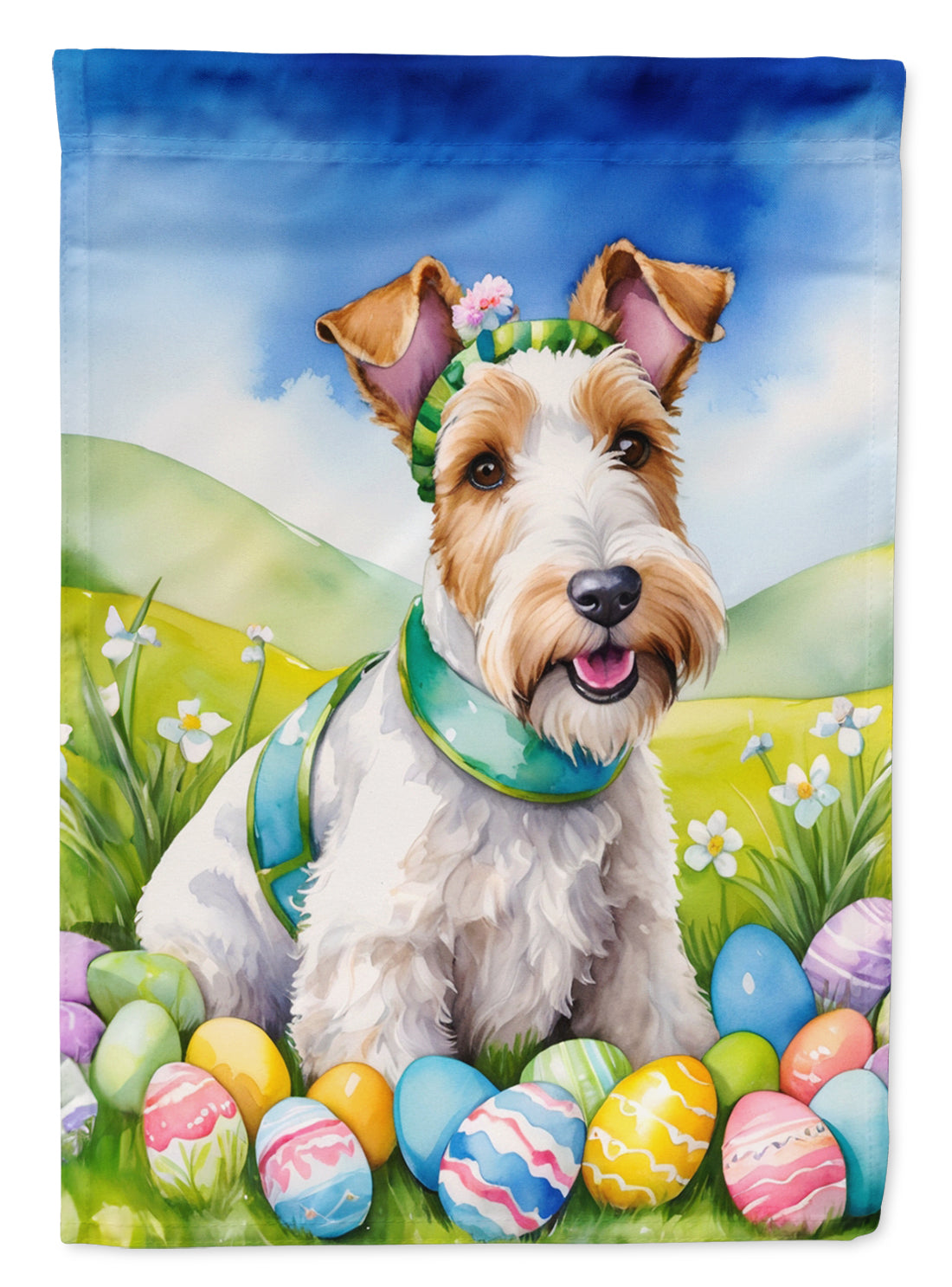 Buy this Fox Terrier Easter Egg Hunt Garden Flag