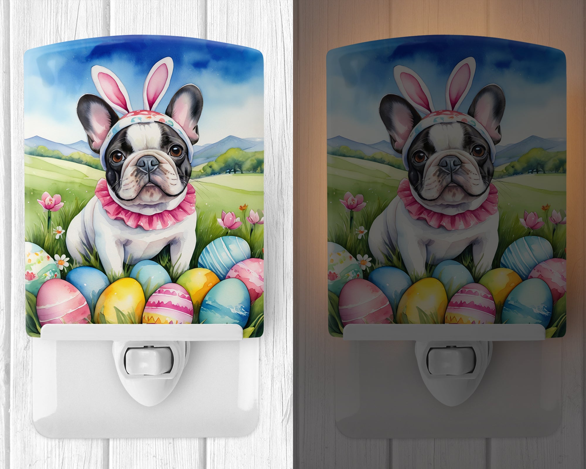 Buy this French Bulldog Easter Egg Hunt Ceramic Night Light