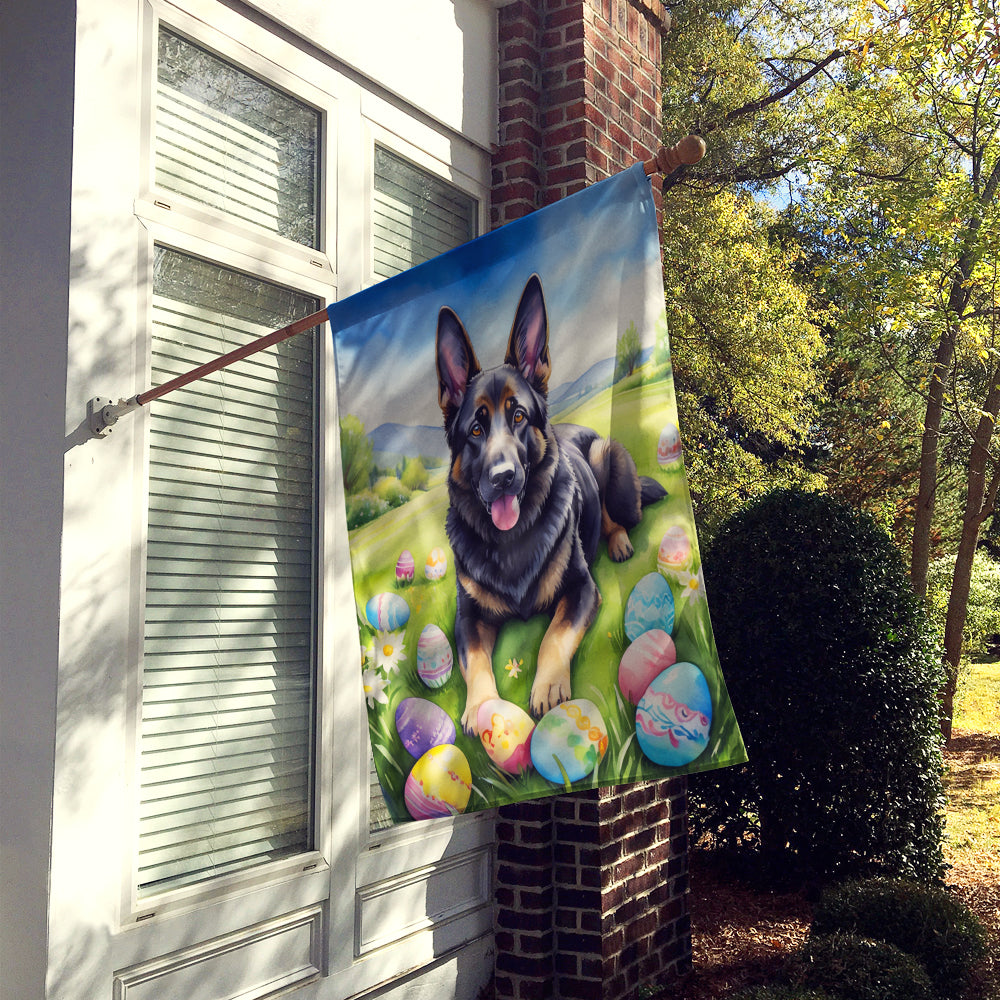 Buy this Black German Shepherd Easter Egg Hunt House Flag