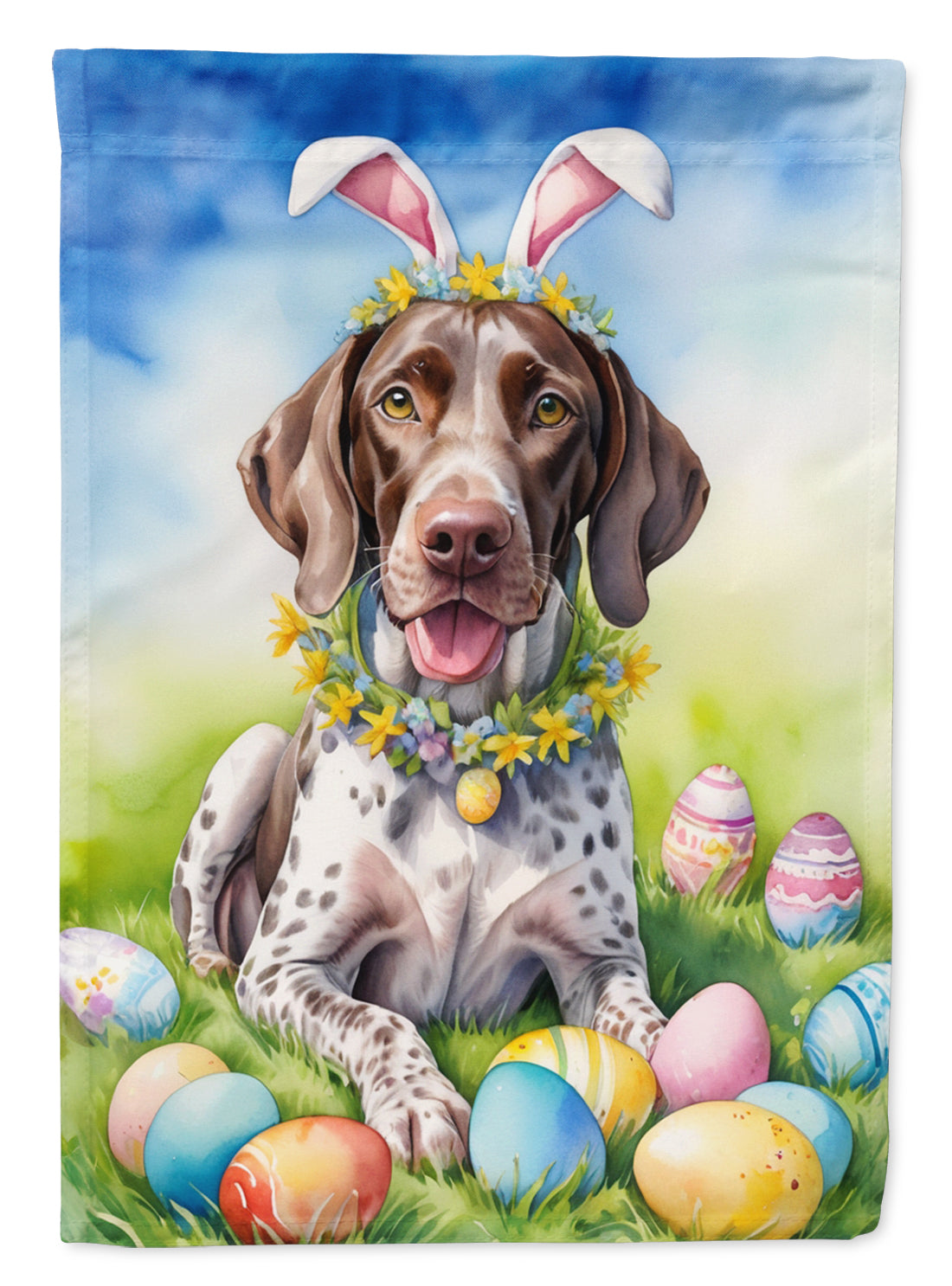 Buy this German Shorthaired Pointer Easter Egg Hunt House Flag