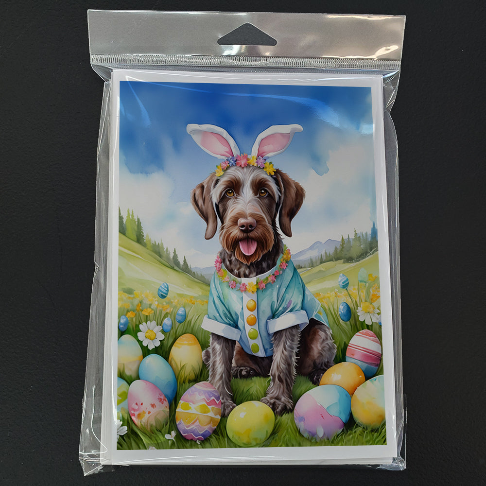 German Wirehaired Pointer Easter Egg Hunt Greeting Cards Pack of 8