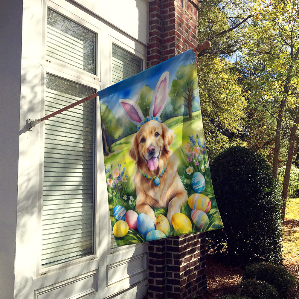 Golden Retriever Easter Egg Hunt House Flag