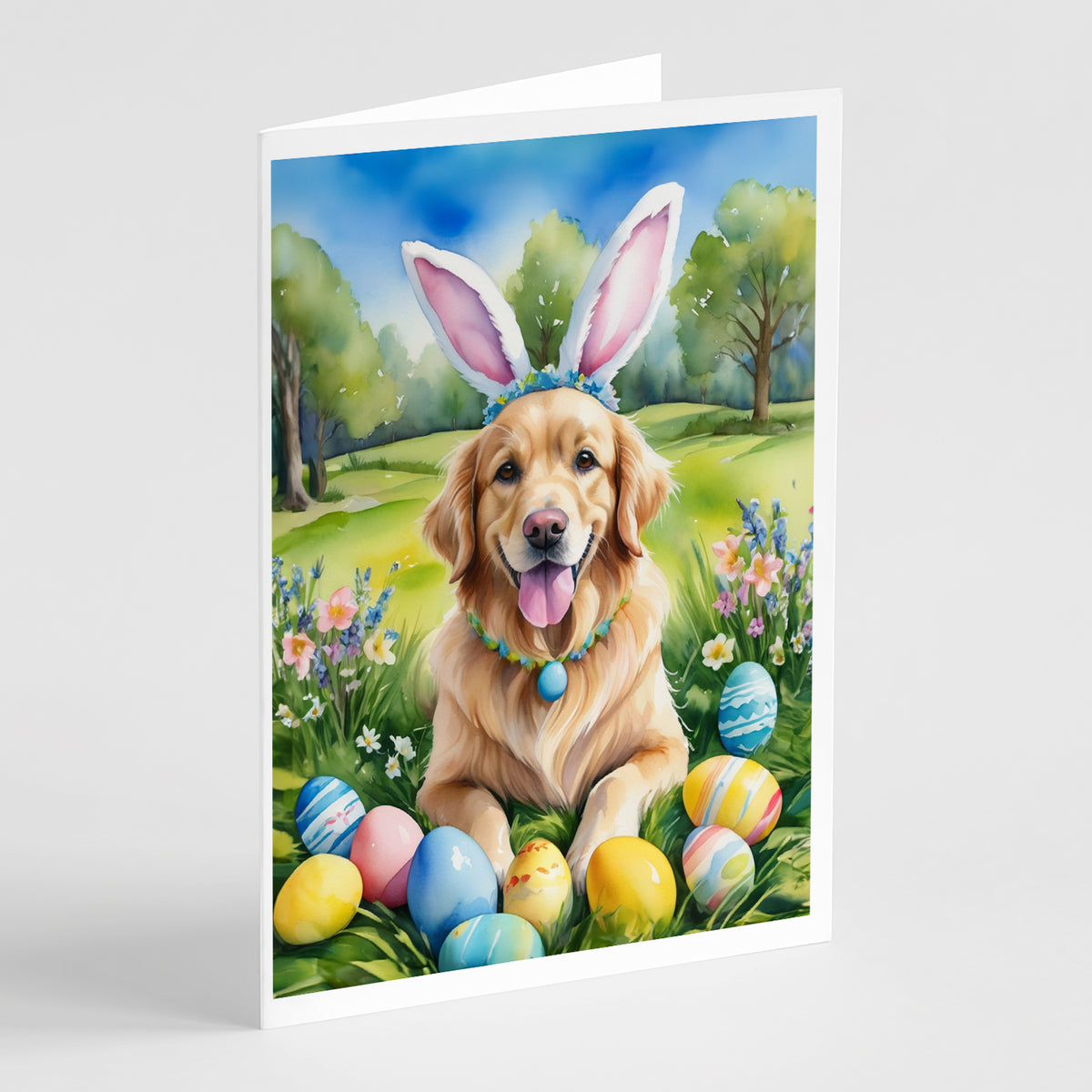 Buy this Golden Retriever Easter Egg Hunt Greeting Cards Pack of 8