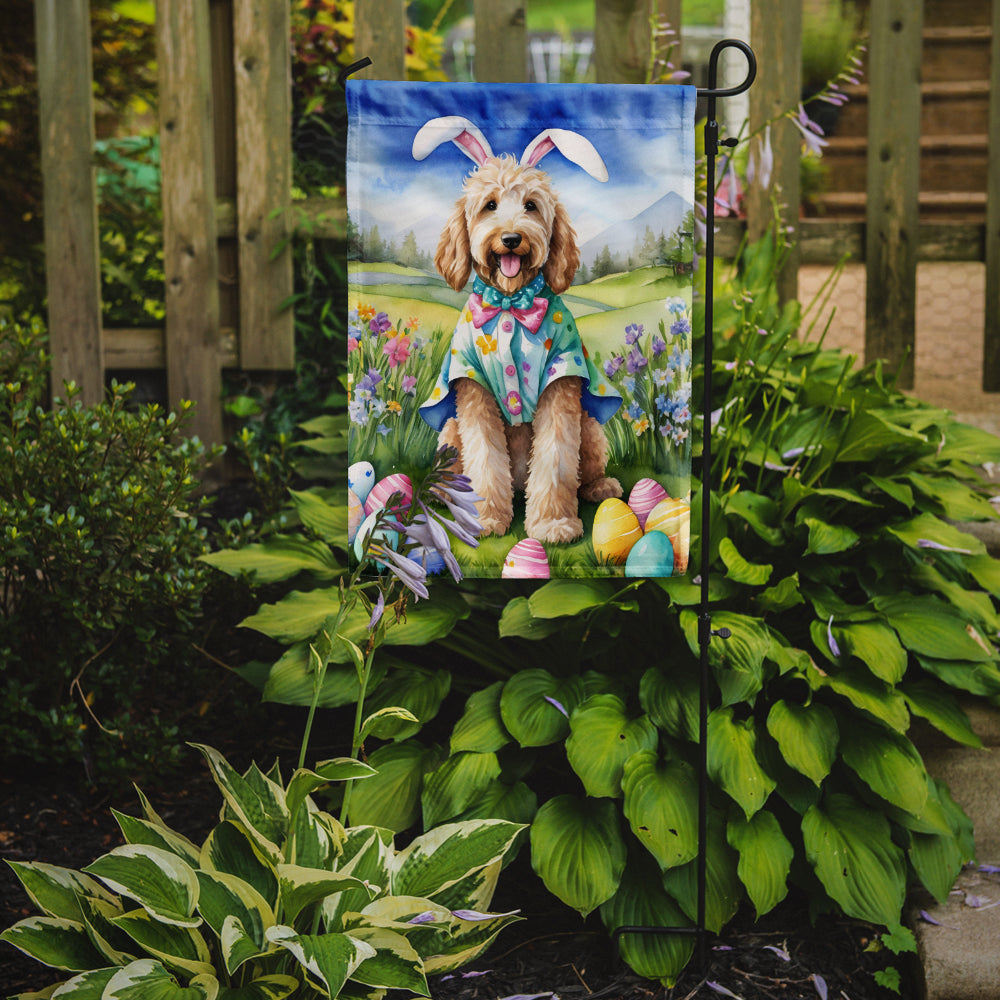 Goldendoodle Easter Egg Hunt Garden Flag