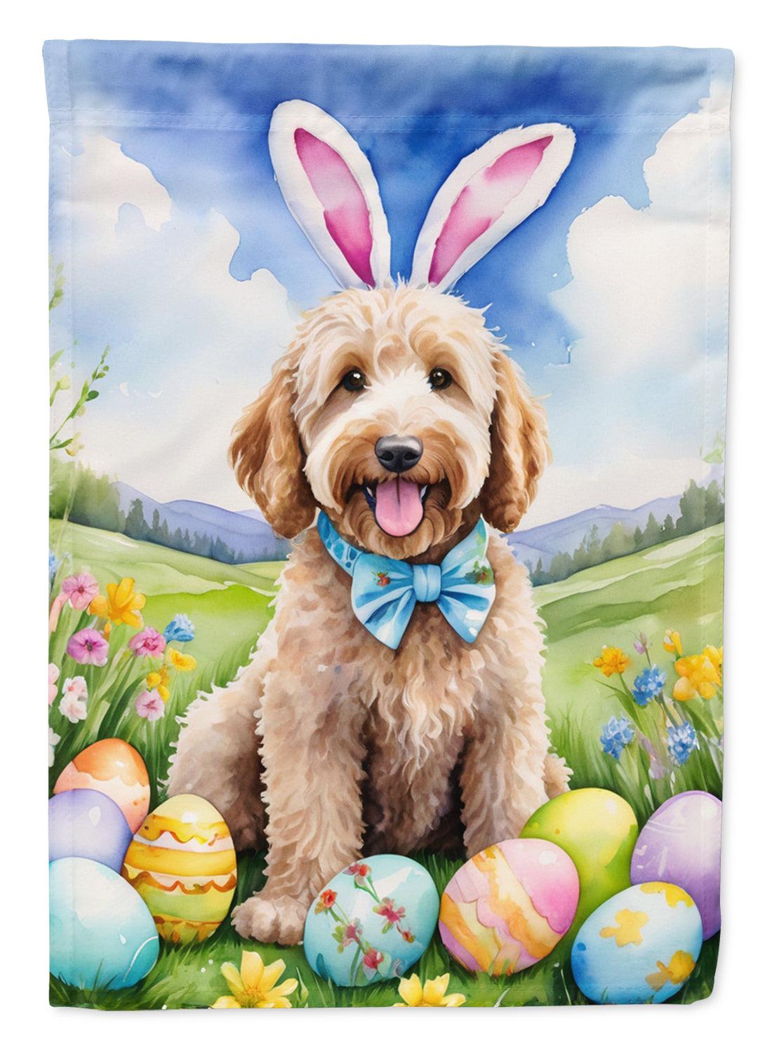 Buy this Goldendoodle Easter Egg Hunt Garden Flag