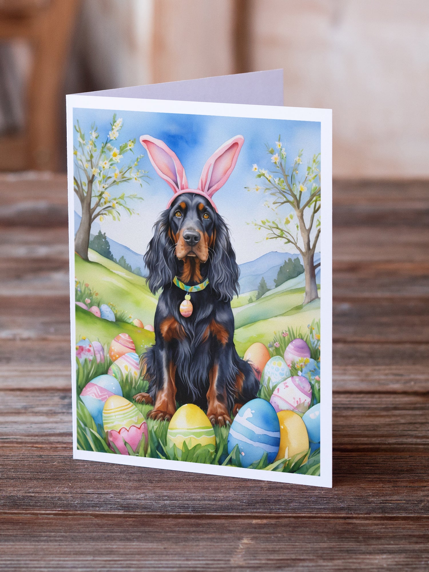 Buy this Gordon Setter Easter Egg Hunt Greeting Cards Pack of 8