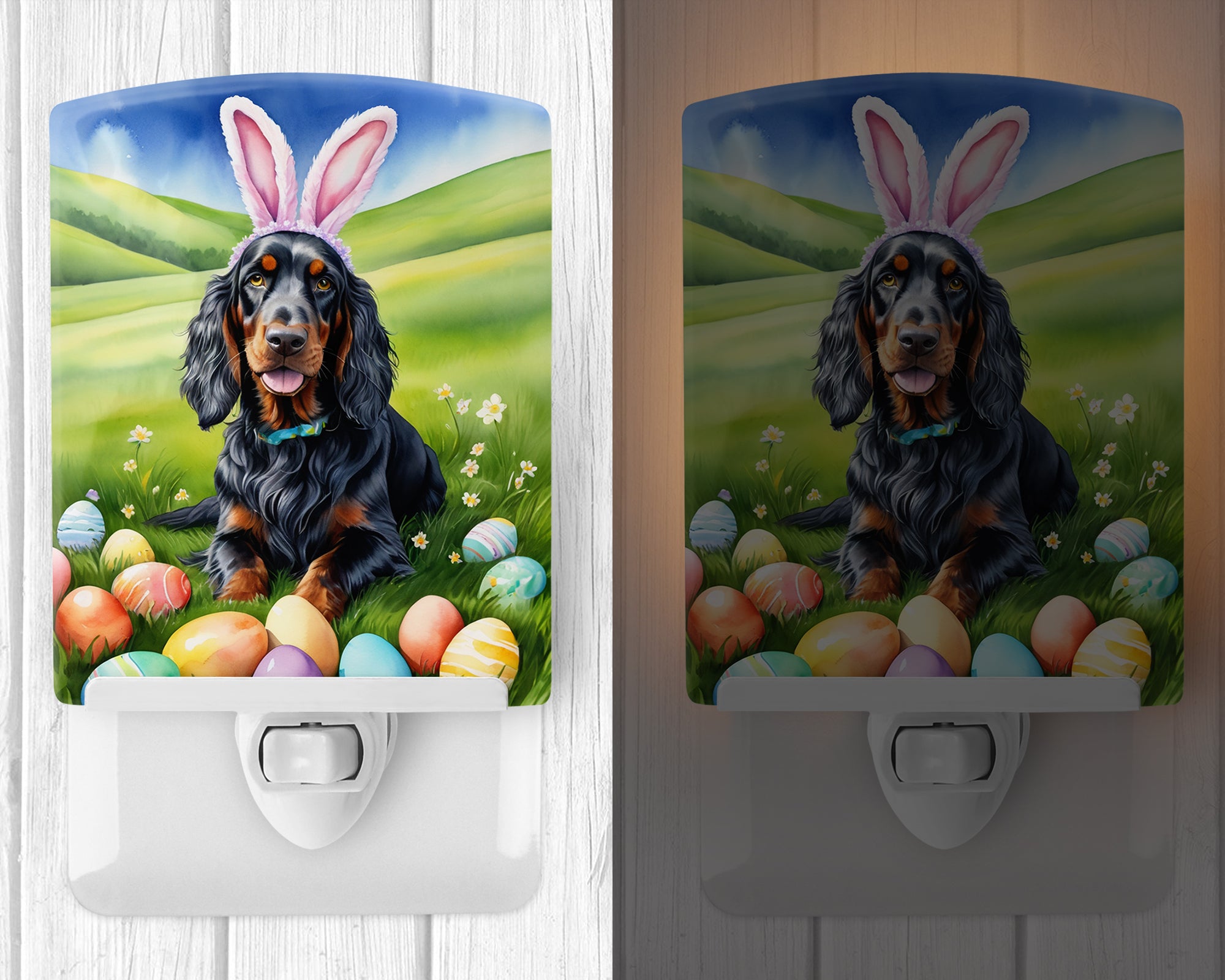 Gordon Setter Easter Egg Hunt Ceramic Night Light