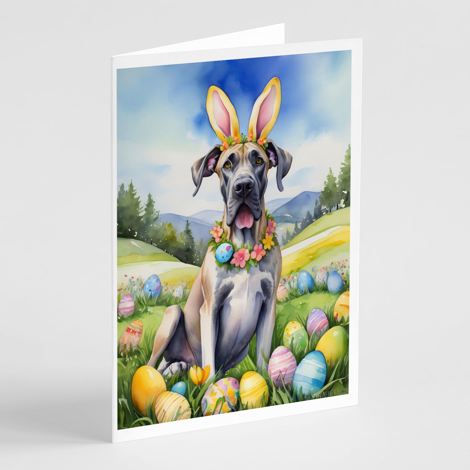 Buy this Great Dane Easter Egg Hunt Greeting Cards Pack of 8