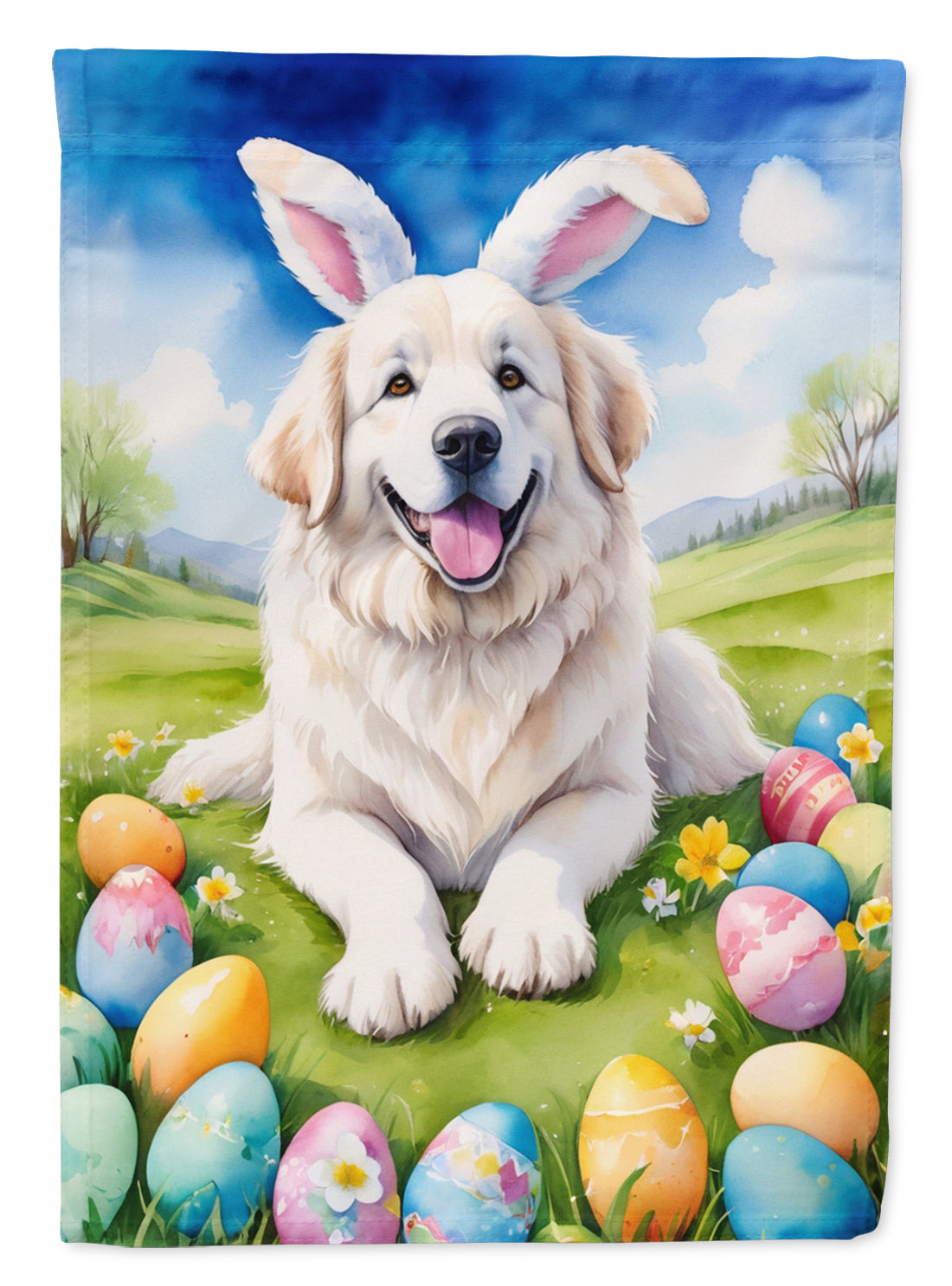 Buy this Great Pyrenees Easter Egg Hunt Garden Flag