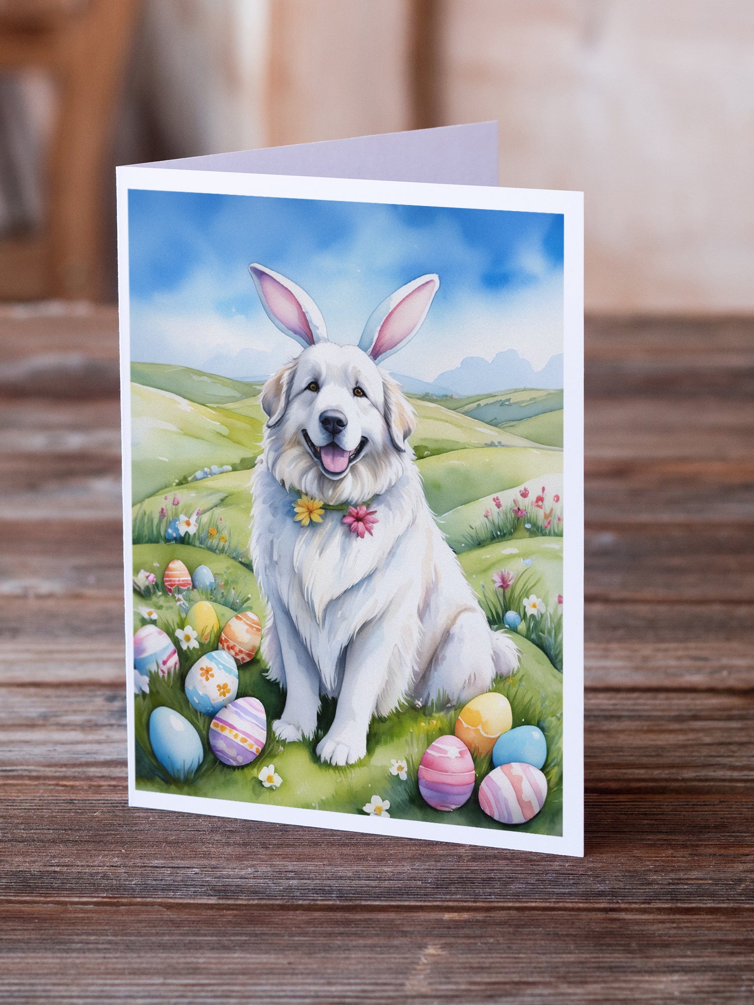 Buy this Great Pyrenees Easter Egg Hunt Greeting Cards Pack of 8