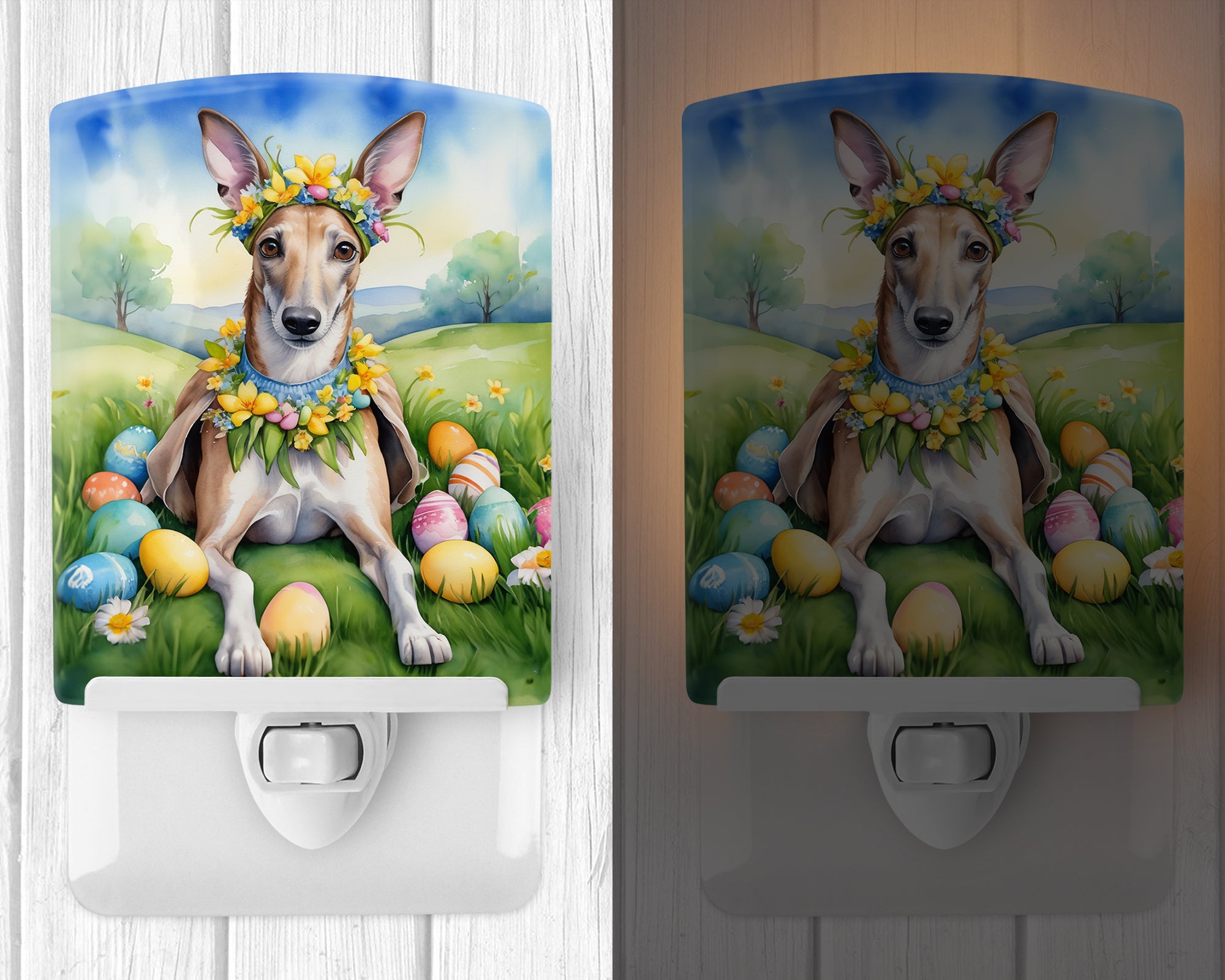 Buy this Greyhound Easter Egg Hunt Ceramic Night Light