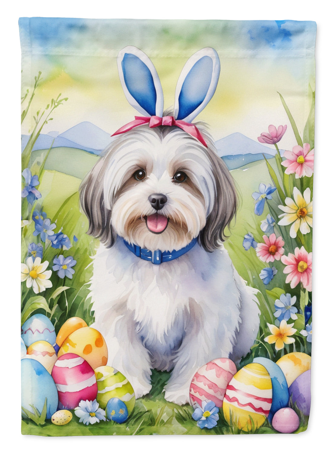 Buy this Havanese Easter Egg Hunt House Flag