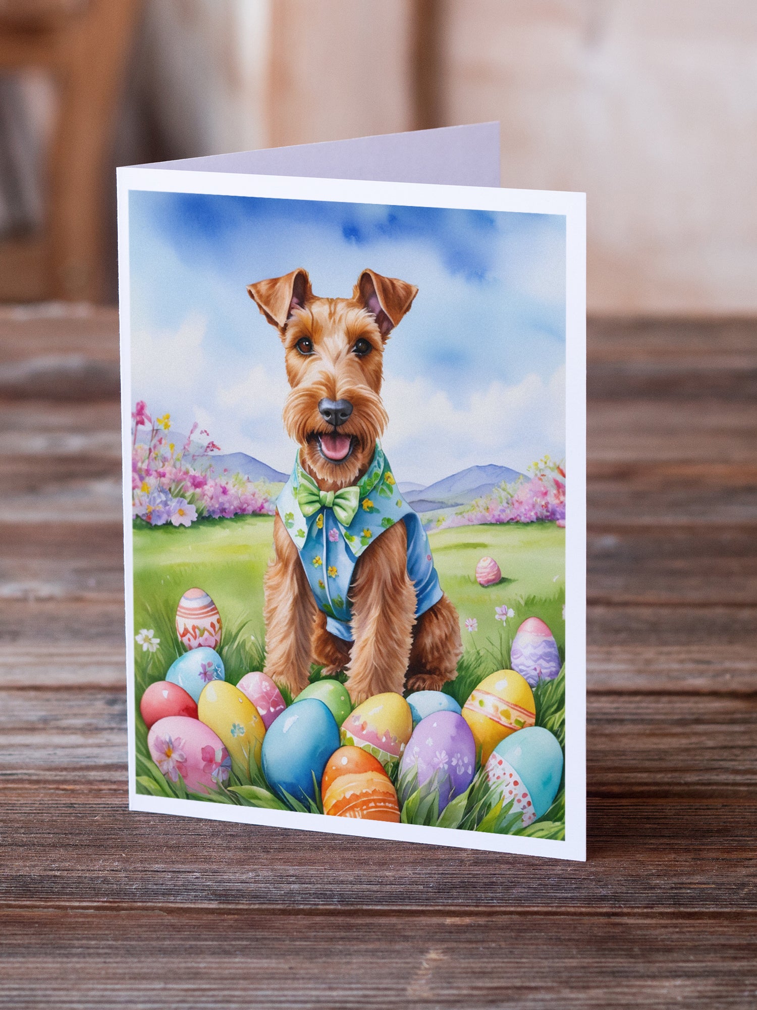 Buy this Irish Terrier Easter Egg Hunt Greeting Cards Pack of 8