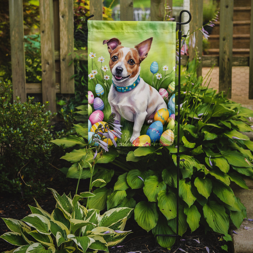 Jack Russell Terrier Easter Egg Hunt Garden Flag