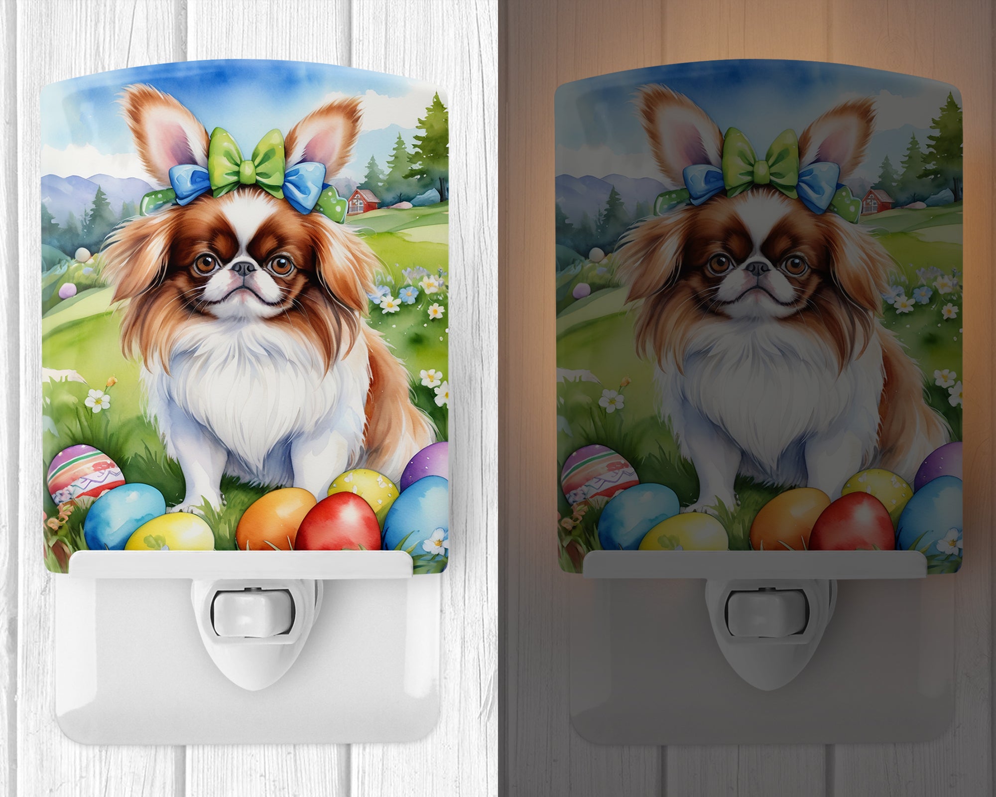 Buy this Japanese Chin Easter Egg Hunt Ceramic Night Light