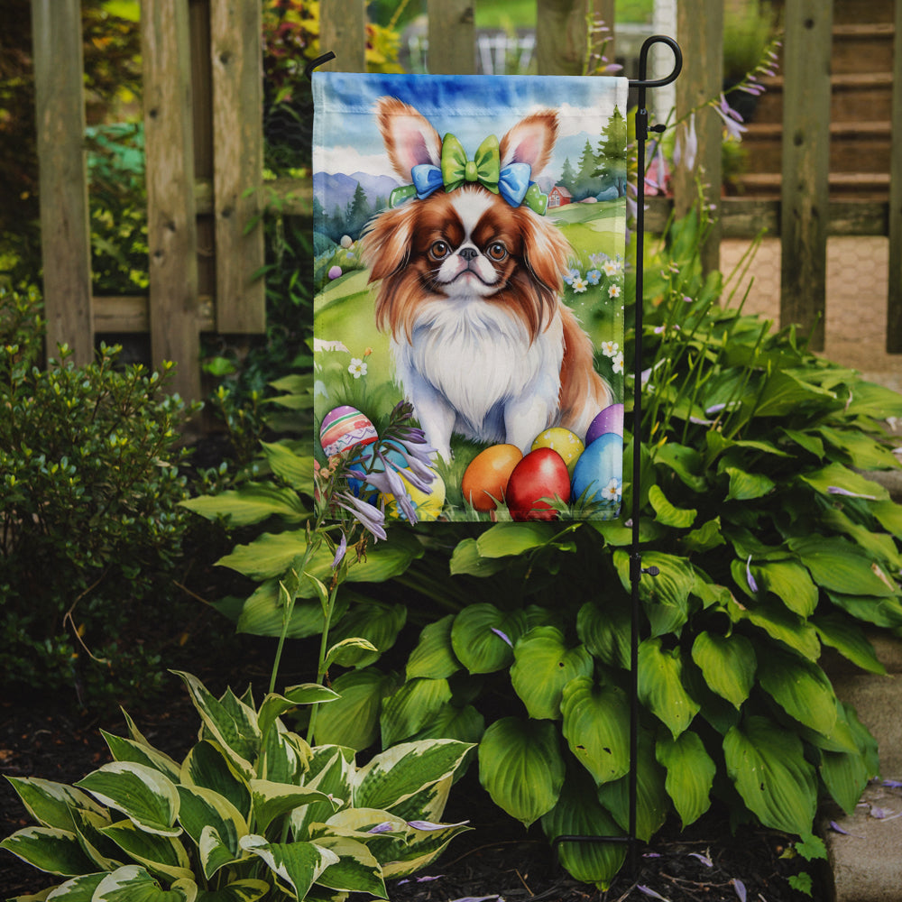 Japanese Chin Easter Egg Hunt Garden Flag