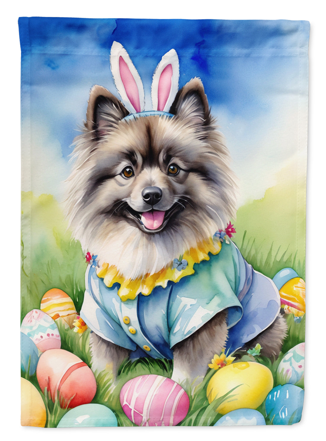 Buy this Keeshond Easter Egg Hunt House Flag