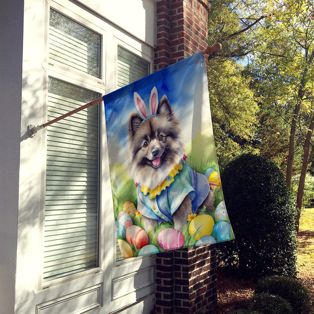 Keeshond Easter Egg Hunt House Flag