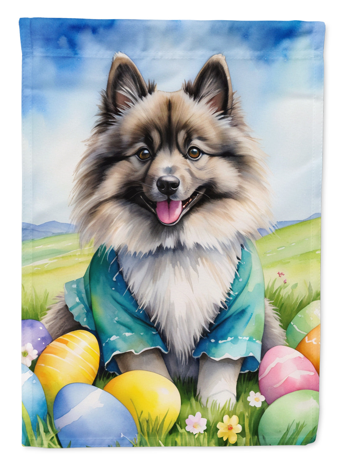 Buy this Keeshond Easter Egg Hunt House Flag