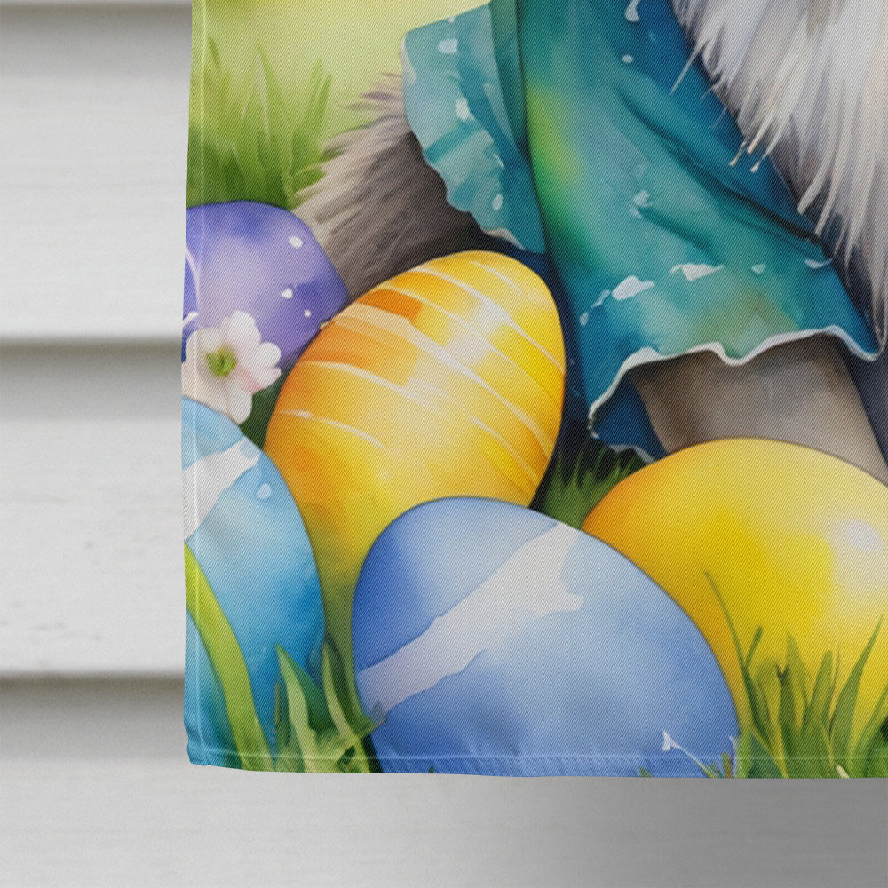 Keeshond Easter Egg Hunt House Flag