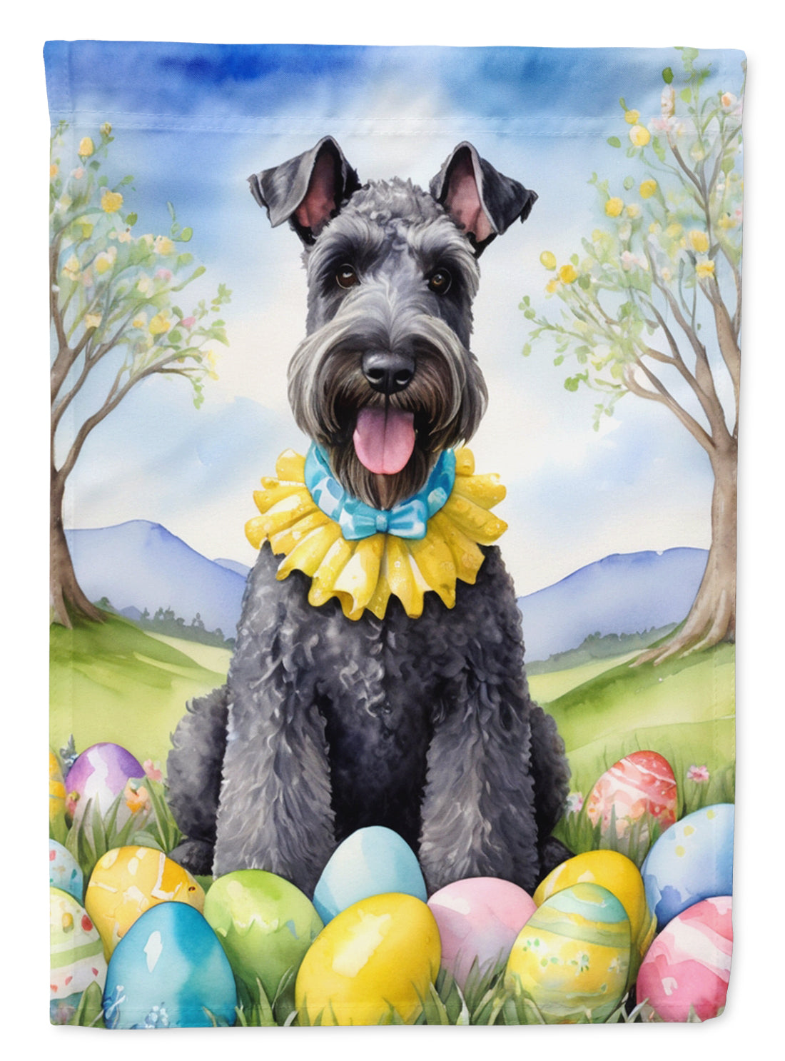 Buy this Kerry Blue Terrier Easter Egg Hunt Garden Flag