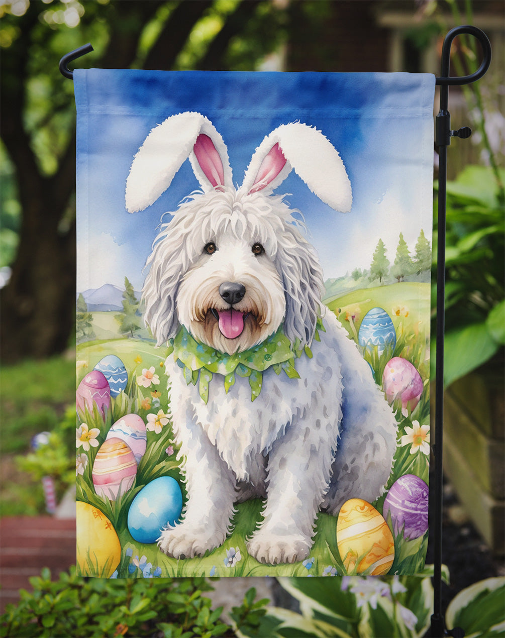 Komondor Easter Egg Hunt Garden Flag