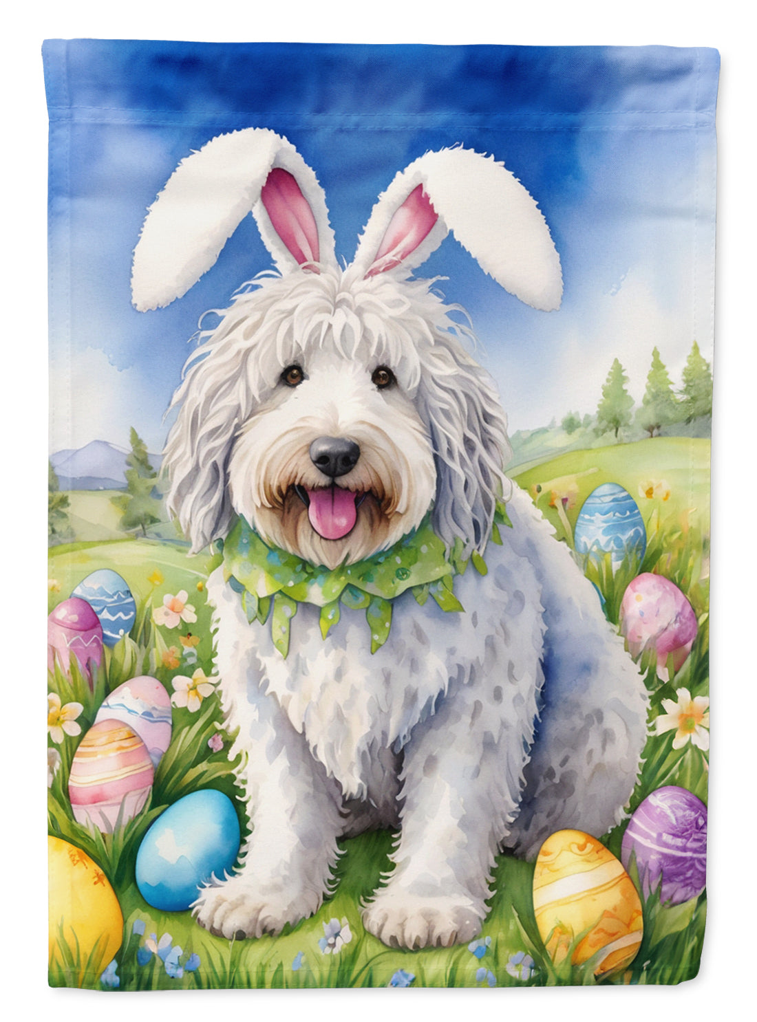 Buy this Komondor Easter Egg Hunt Garden Flag