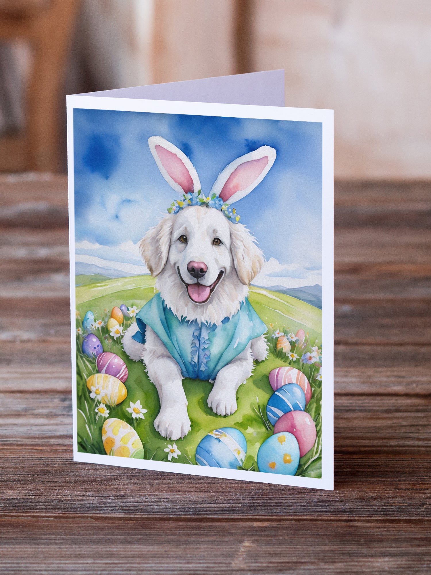 Buy this Kuvasz Easter Egg Hunt Greeting Cards Pack of 8