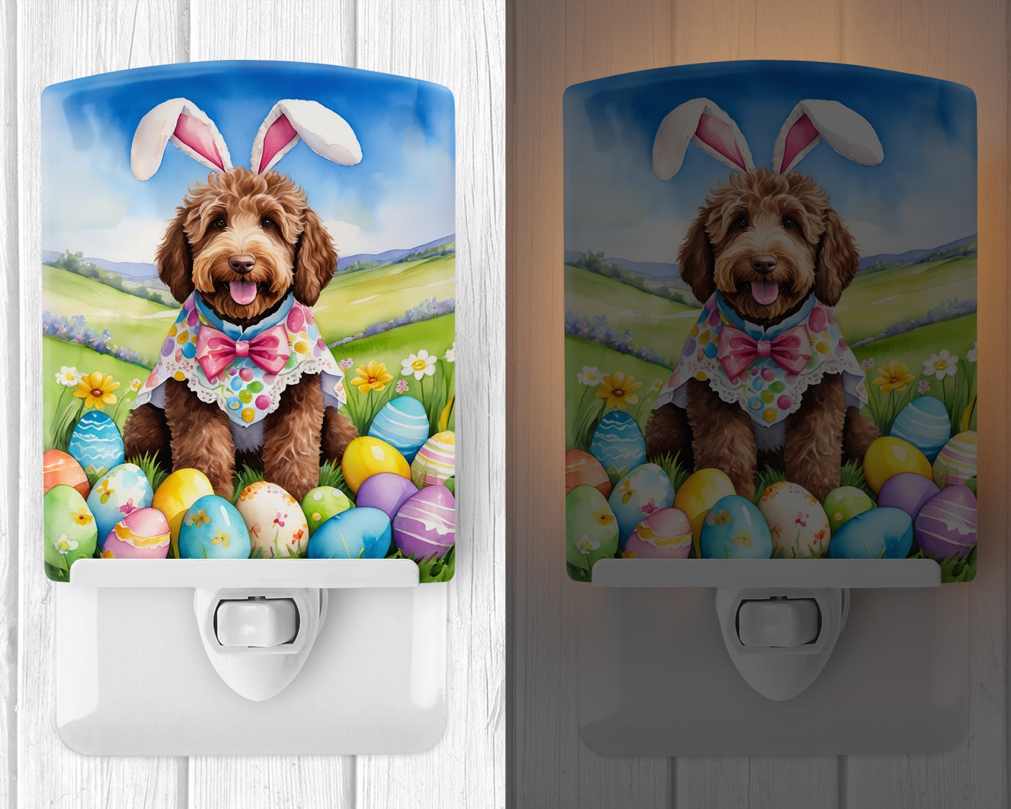 Buy this Labradoodle Easter Egg Hunt Ceramic Night Light