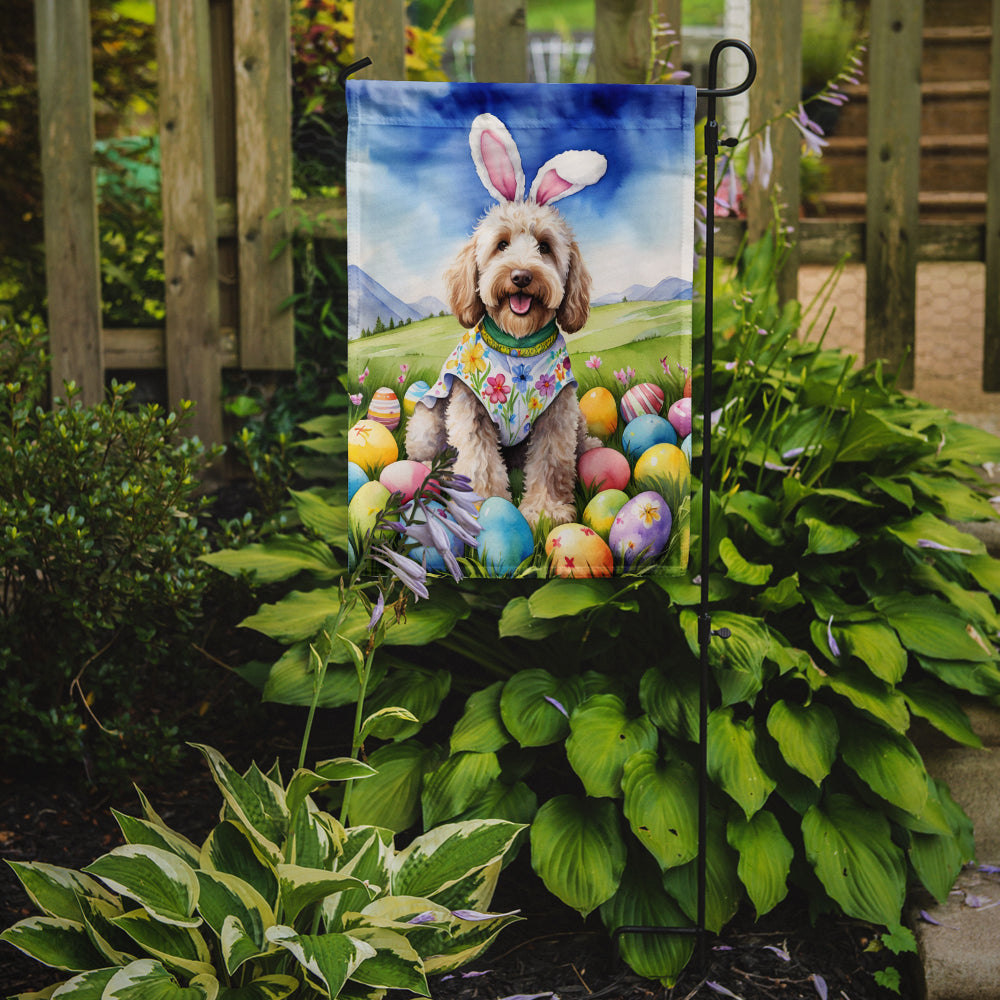 Labradoodle Easter Egg Hunt Garden Flag