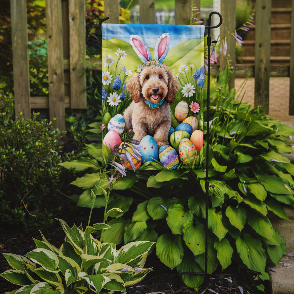 Labradoodle Easter Egg Hunt Garden Flag