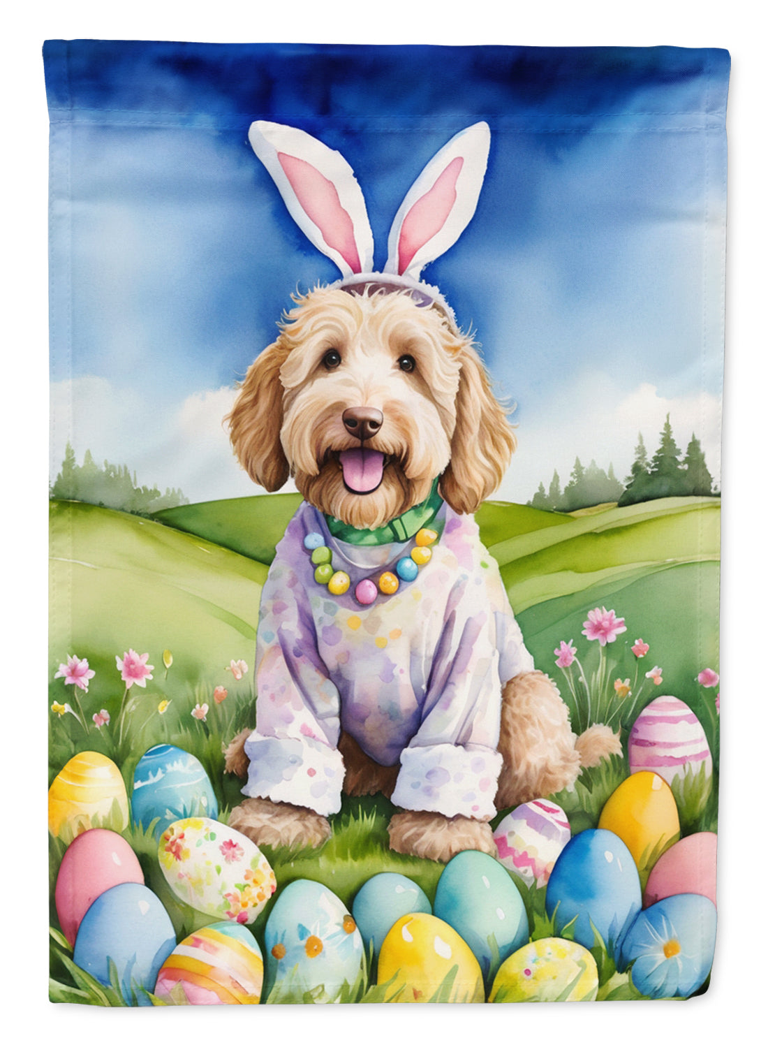 Buy this Labradoodle Easter Egg Hunt Garden Flag