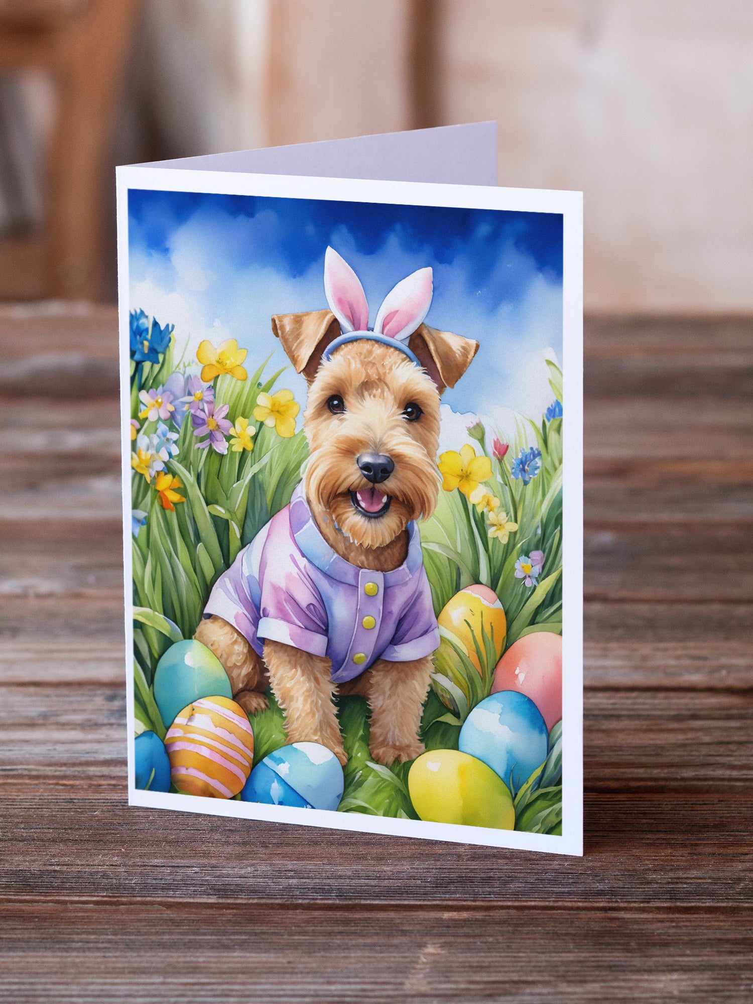 Lakeland Terrier Easter Egg Hunt Greeting Cards Pack of 8