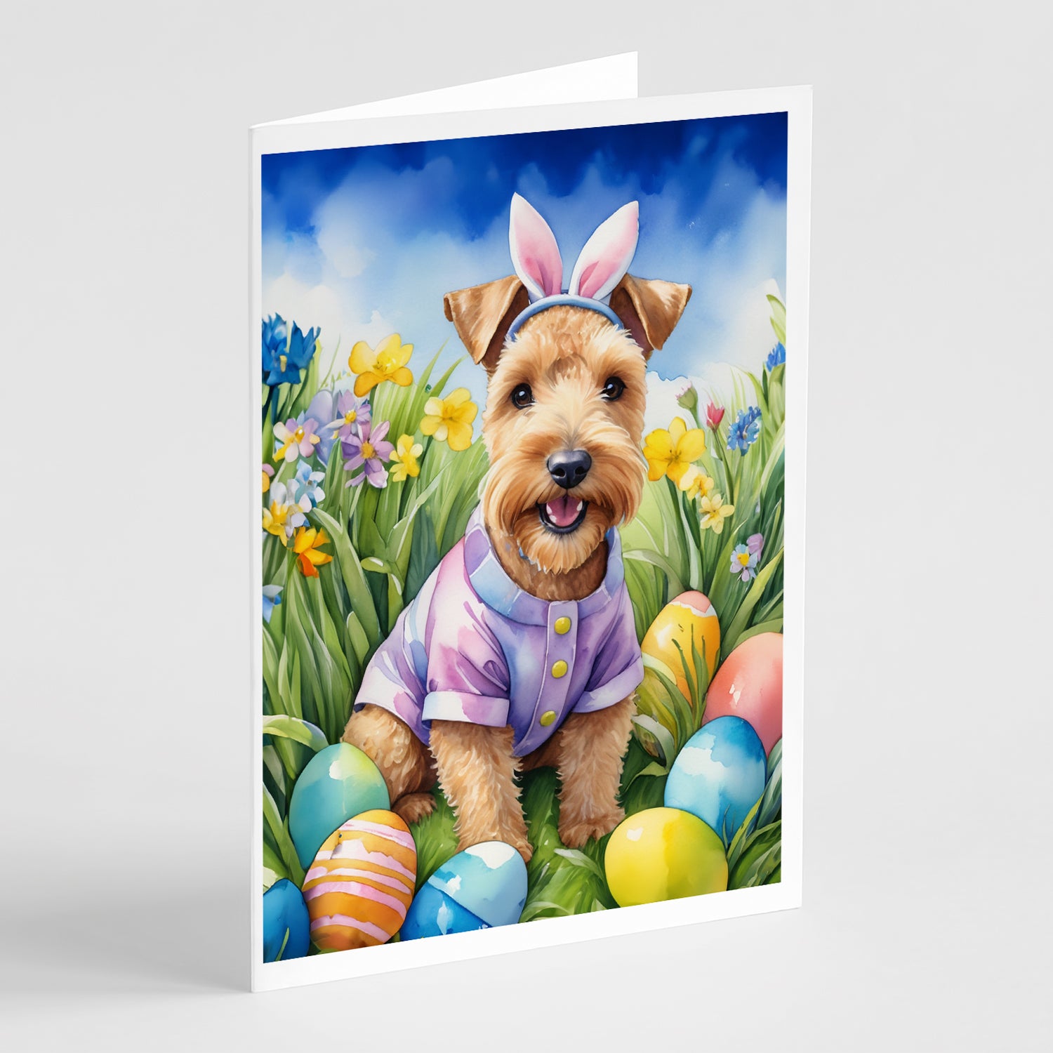 Buy this Lakeland Terrier Easter Egg Hunt Greeting Cards Pack of 8