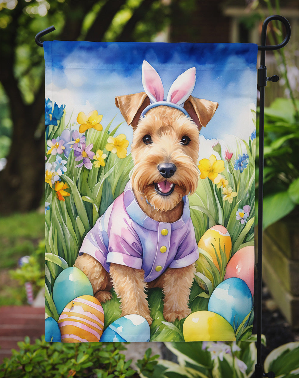 Lakeland Terrier Easter Egg Hunt Garden Flag