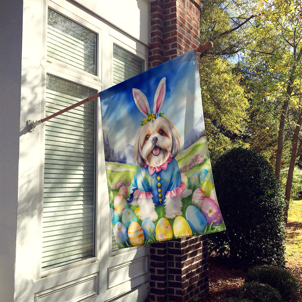 Lhasa Apso Easter Egg Hunt House Flag