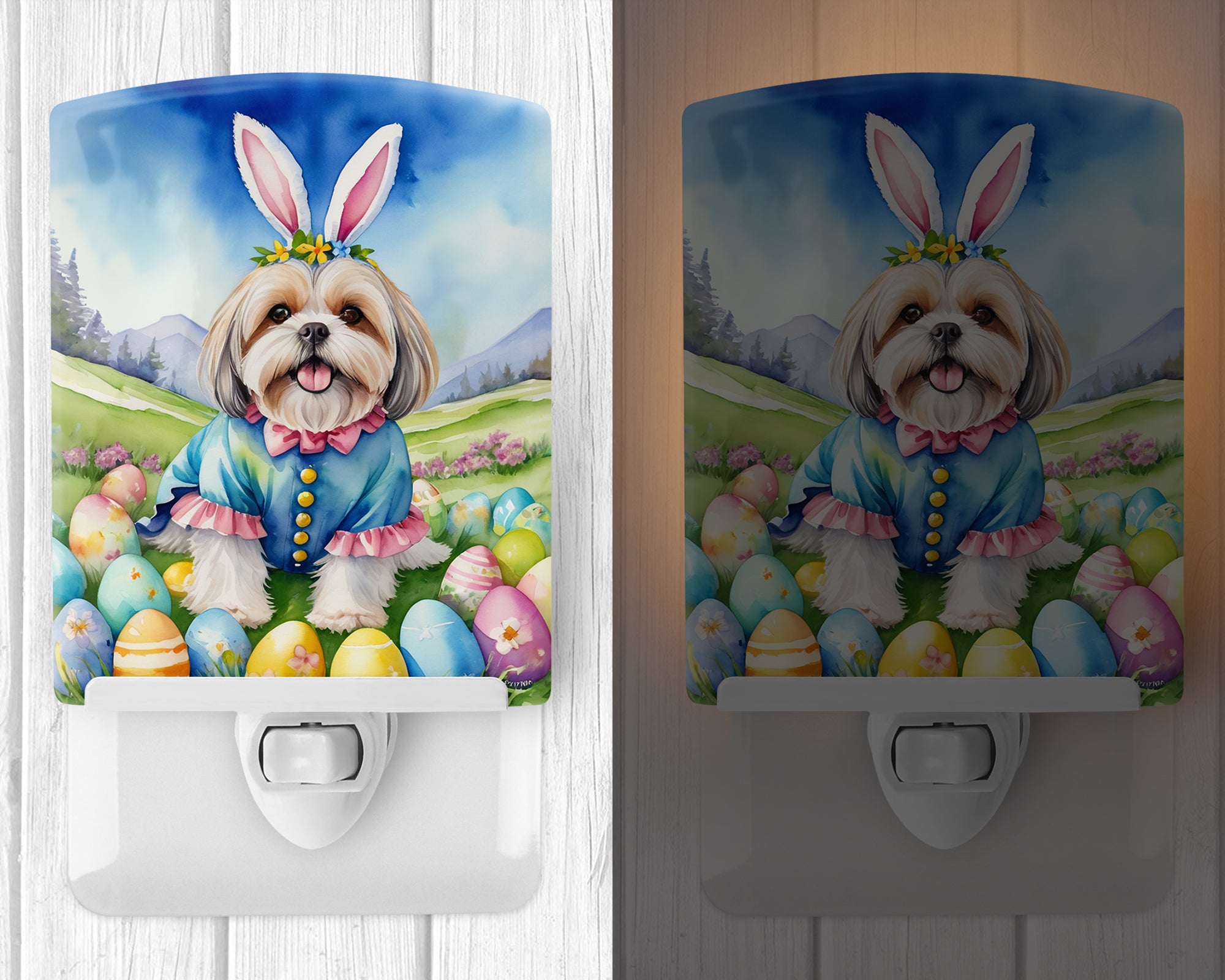 Buy this Lhasa Apso Easter Egg Hunt Ceramic Night Light